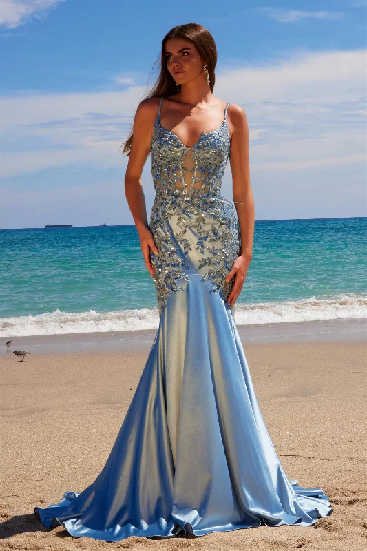 Women's Wide Collar DressesNox Anabel E1532 Long Prom Sequin Mermaid Formal Dress