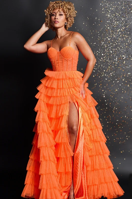 Women's Maxi DressesJovani 38277 Beaded Slit Long Formal Prom Dress