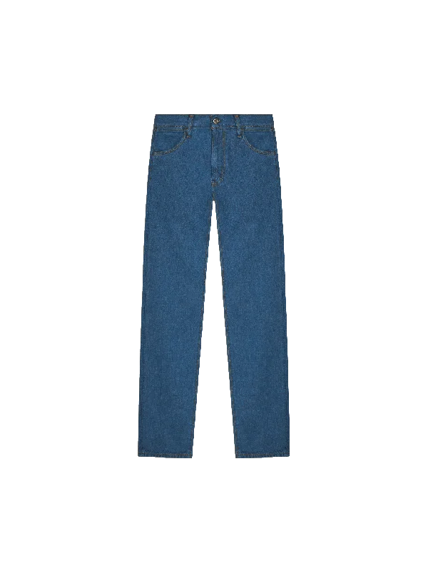 Women's Patterned BlouseWomens Hemp Denim Straight-Leg Jeans—mid wash