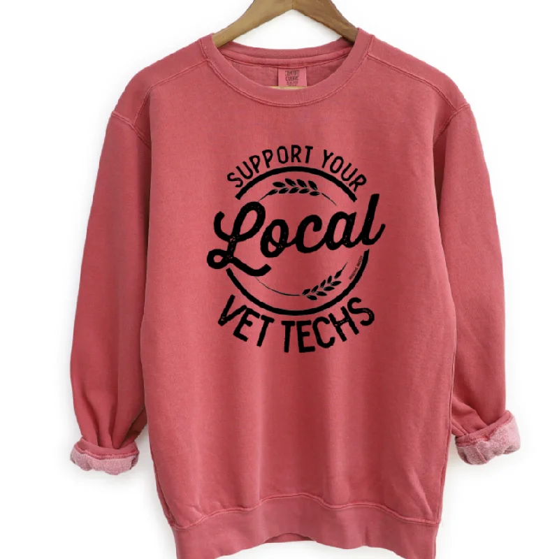 Women's Blouse with Keyhole CollarSupport Your Local Vet Techs Crewneck (S-3XL) - Multiple Colors!