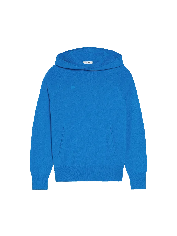 Women's Blouse with ZipperWomens Recycled Cashmere Hoodie—cerulean blue