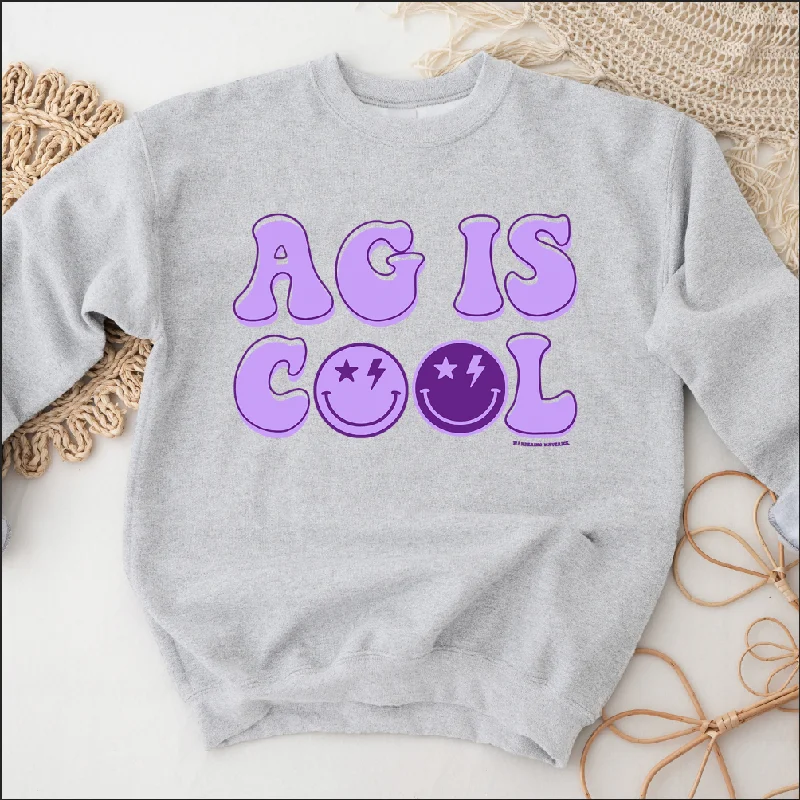 Women's High-Neck BlousePurple Ag Is Cool Crewneck (S-3XL) - Multiple Colors!