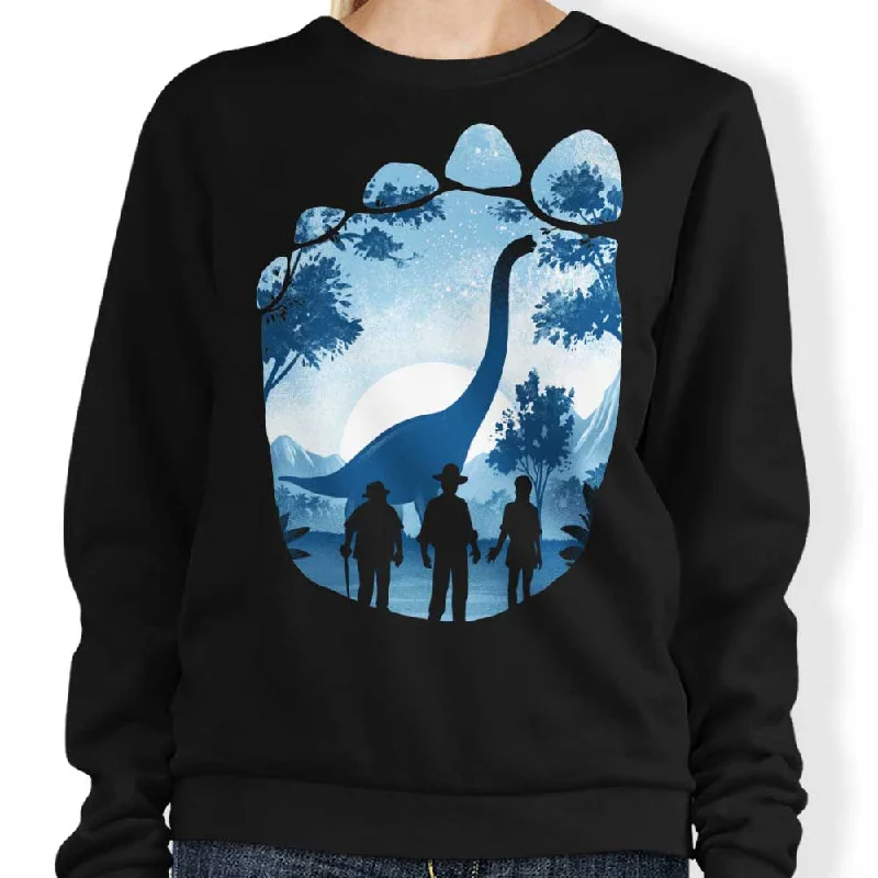 Women's Blouse with Sweetheart CollarBrachiosaurus Footprint - Sweatshirt
