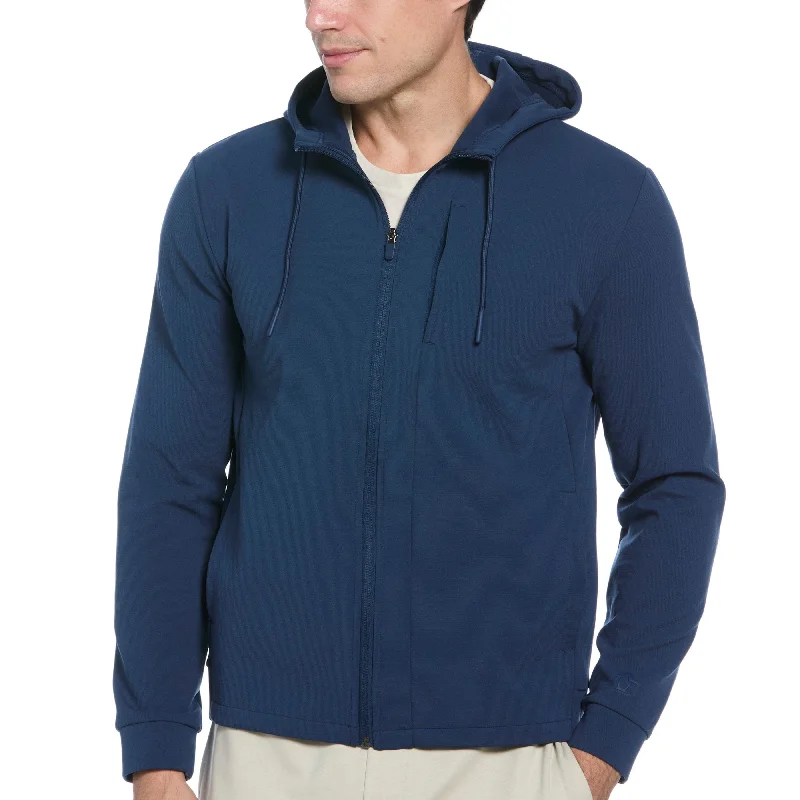 men's tailored blazer with pocketsPenguin Sport Micro Texture Full Zip Hoodie Jacket