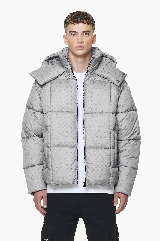 men's leather jacket with zip-out liningGallan Cropped Monogram Puffer Jacket Rock Grey