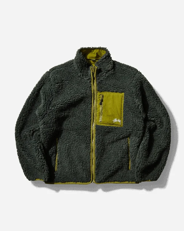 men's tailored blazer jacketMen's Sherpa Reversible Jacket Green