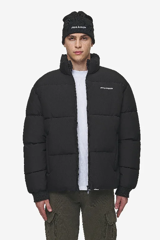 men's bomber jacket with fleece collarSolin Puffer Jacket Black