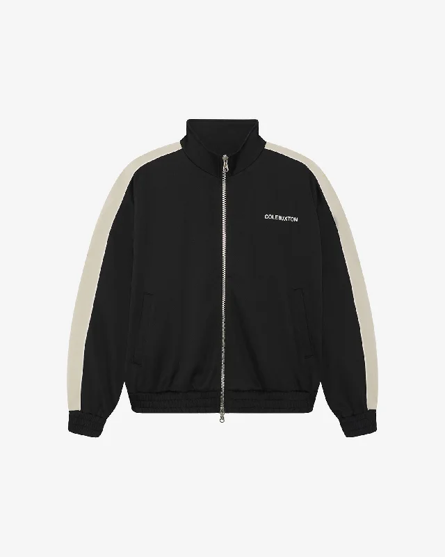 men's shearling coat for extreme coldCONTRAST TAPE TRACK JACKET