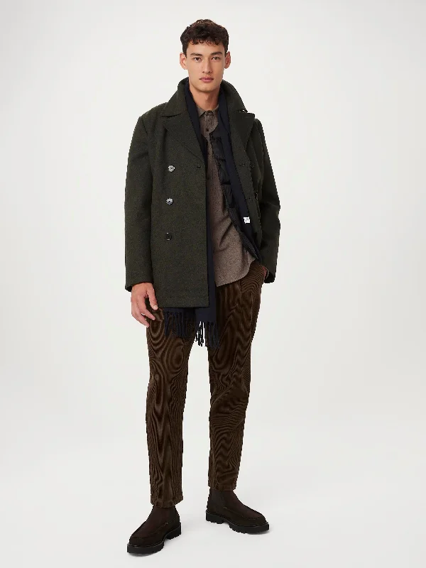 men's tailored blazer with ventThe Nelson Recycled Wool Peacoat in Rosin