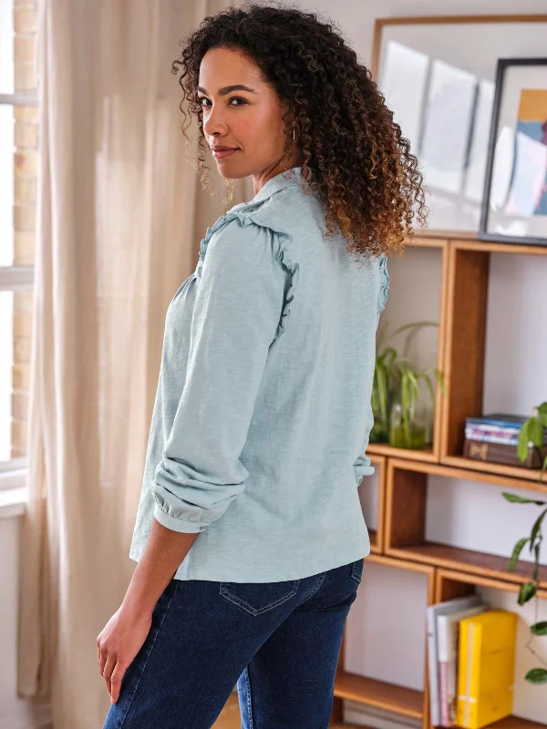 Beca Fairtrade Organic Cotton Pin Tuck Shirt - Chambray Blue