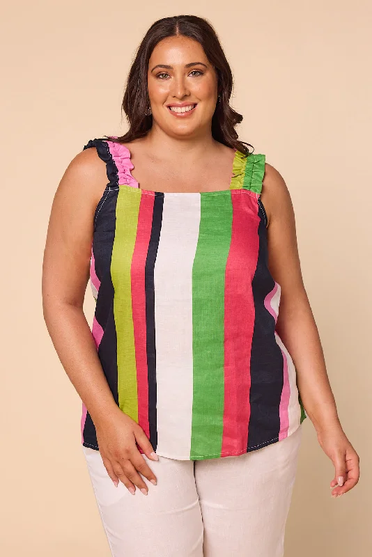 Claire Summer Top in Treviso Stripes